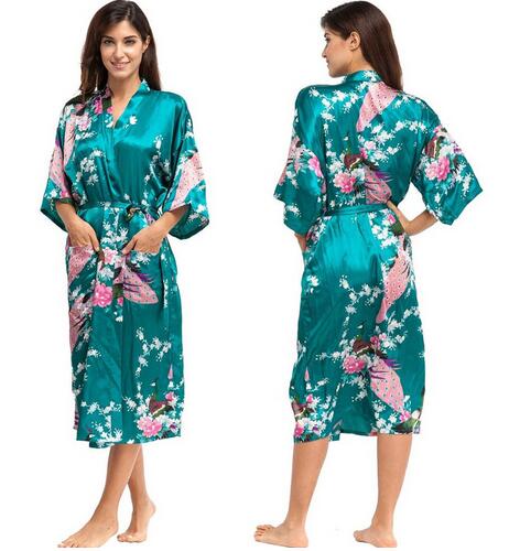 Silk Kimono Robe Bathrobe Women Satin Robe Silk Robe