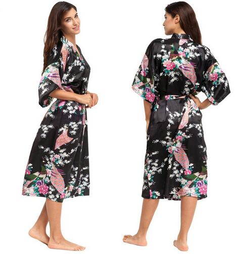 Silk Kimono Robe Bathrobe Women Satin Robe Silk Robe