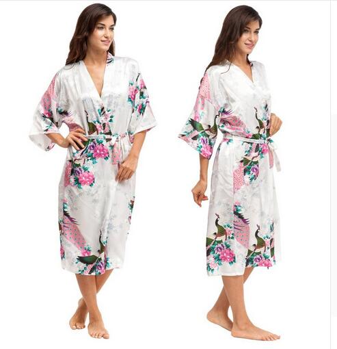 Silk Kimono Robe Bathrobe Women Satin Robe Silk Robe