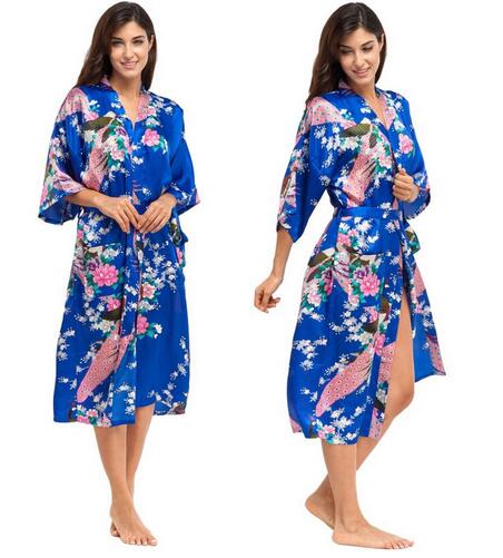 Silk Kimono Robe Bathrobe Women Satin Robe Silk Robe