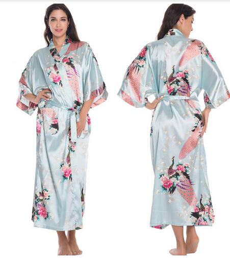 Silk Kimono Robe Bathrobe Women Satin Robe Silk Robe