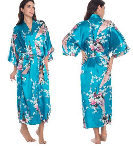 Silk Kimono Robe Bathrobe Women Satin Robe Silk Robe