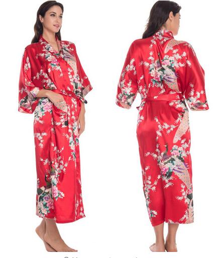 Silk Kimono Robe Bathrobe Women Satin Robe Silk Robe