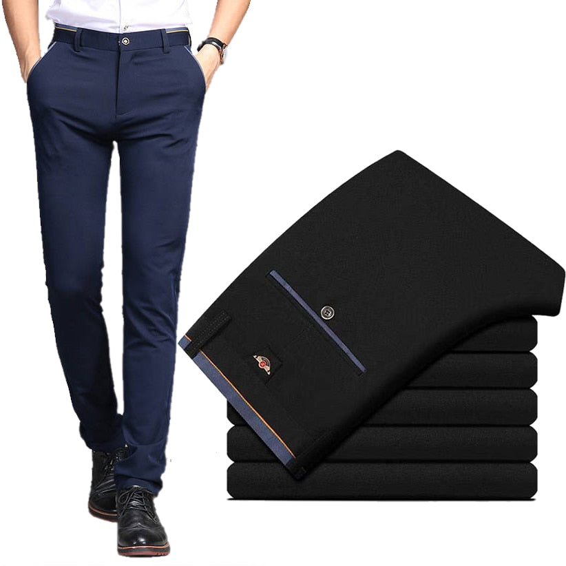 Men‘s Suit Pants Dress Business Office Wrinkle Resistant Classic Trousers Male