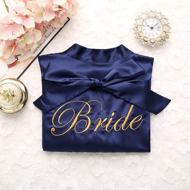 Bride Bridesmaid Kimono Bathrobe Dress