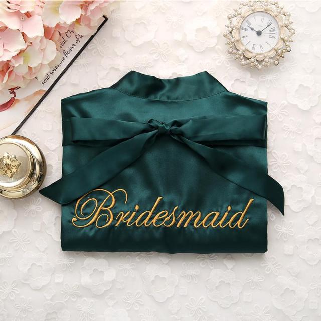 Bride Bridesmaid Kimono Bathrobe Dress