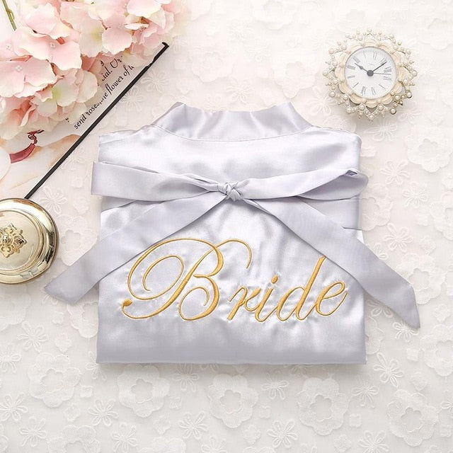 Bride Bridesmaid Kimono Bathrobe Dress