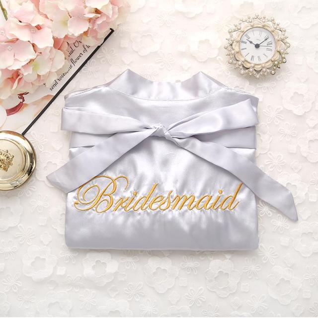 Bride Bridesmaid Kimono Bathrobe Dress