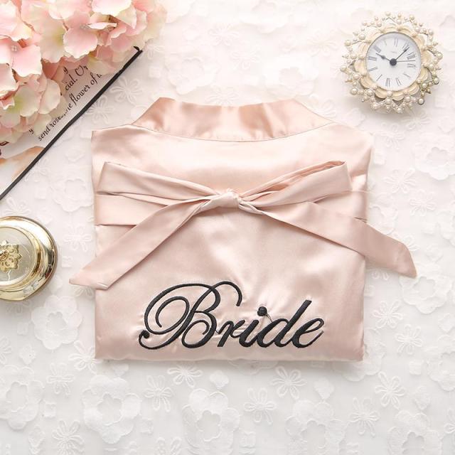 Bride Bridesmaid Kimono Bathrobe Dress