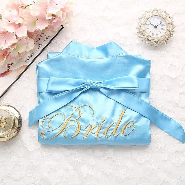 Bride Bridesmaid Kimono Bathrobe Dress