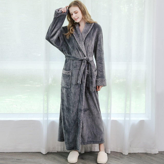 Coral Fleece Bathrobe Kimono