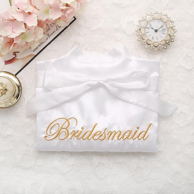 Bride Bridesmaid Wedding Robe Embroidery Kimono