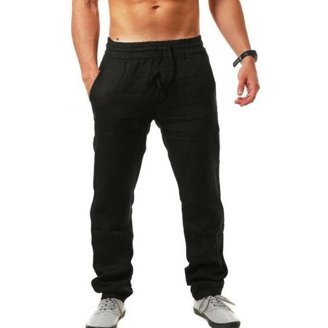 Men's Cotton Linen Pants Male