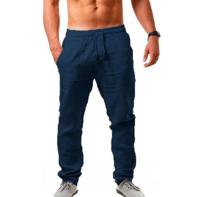 Men's Cotton Linen Pants Male