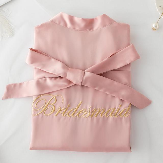 Bride Bridesmaid Kimono Bathrobe Dress