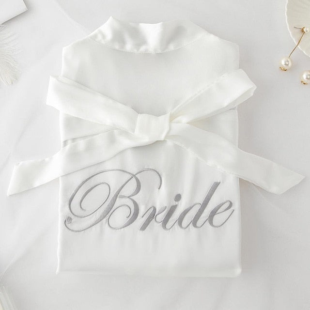 Bride Bridesmaid Kimono Bathrobe Dress