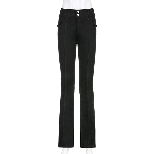 Slim Low Waist Flare Pants