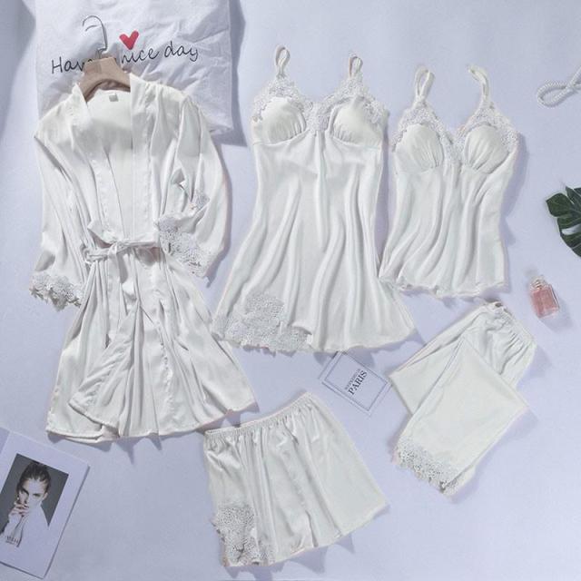 Lace Patchwork 5PCS Sleepwear