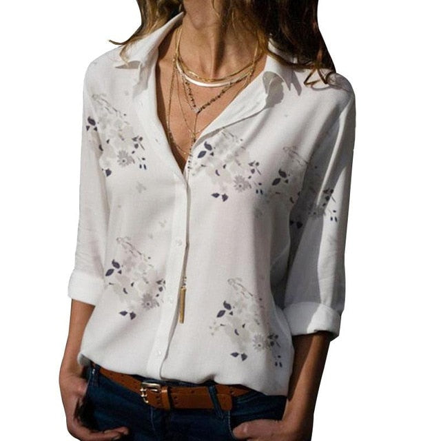 Long Sleeve Women Blouses Tops Elegant Wear