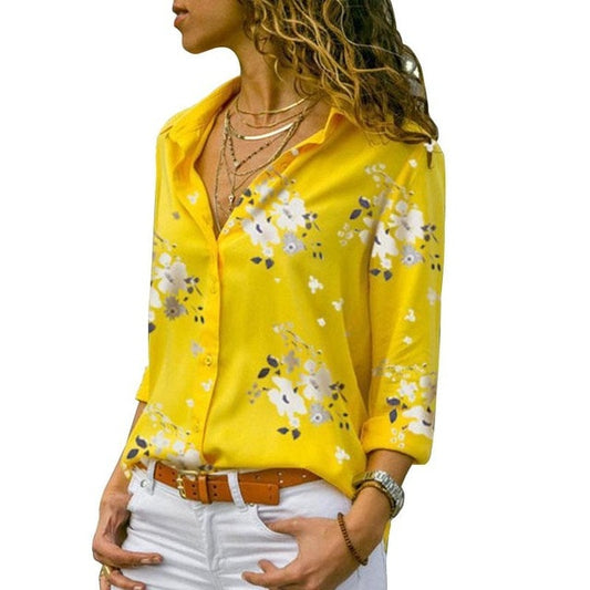 Long Sleeve Women Blouses Tops Elegant Wear