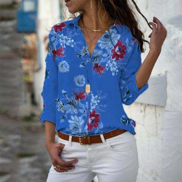 Long Sleeve Women Blouses Tops Elegant Wear