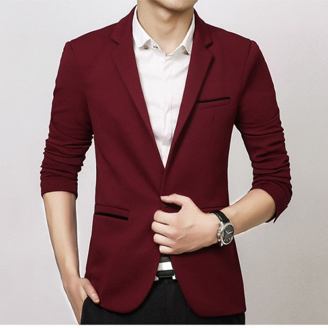 Mens Casual Blazers Autumn Spring Fashion