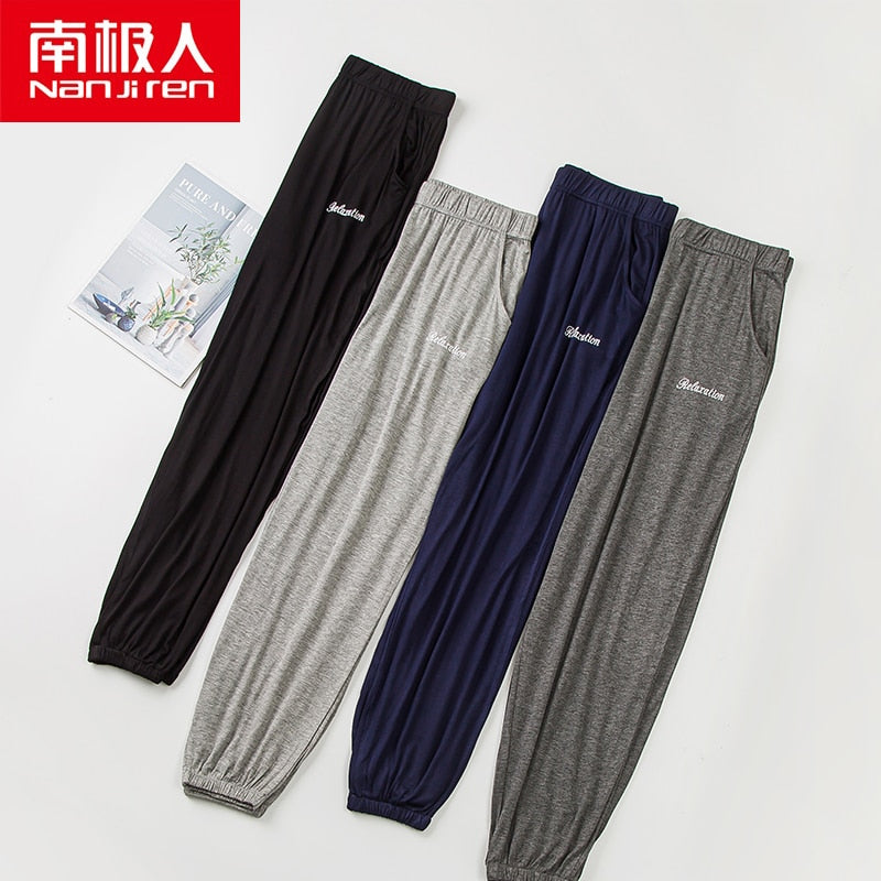 Summer Men Modal Pajama Sleepwear Pants Hot Sale Sleep Pants For Male Tether Pajamas Pants Bottoms Casual Home Trousers