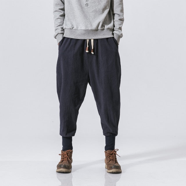 Cotton Linen Jogger Pants  Streetwear