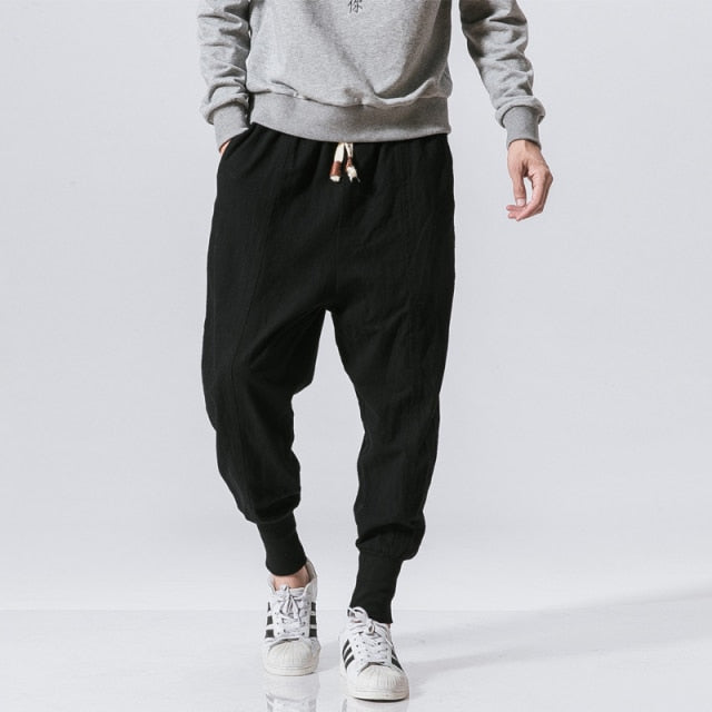 Cotton Linen Jogger Pants  Streetwear