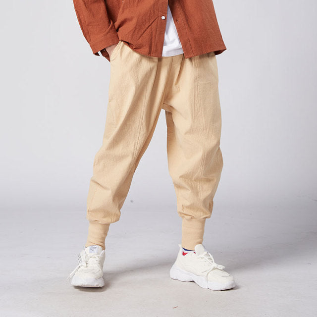 Cotton Linen Jogger Pants  Streetwear