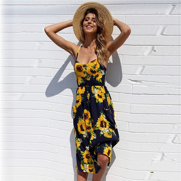 Long Floral Print, Bohemian Dresse