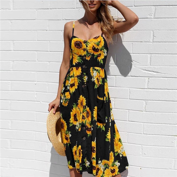 Long Floral Print, Bohemian Dresse