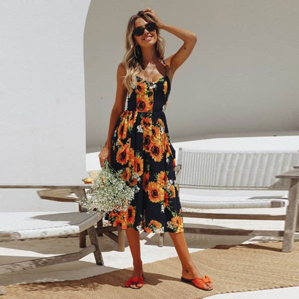 Long Floral Print, Bohemian Dresse