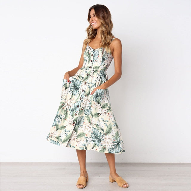 Long Floral Print, Bohemian Dresse