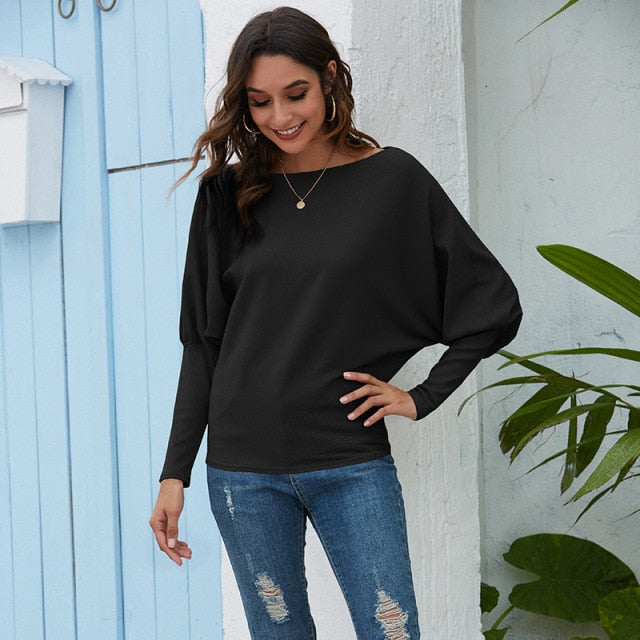 Autumn Winter Versatile Loose Tops