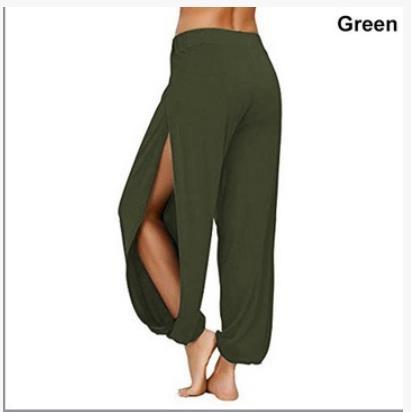 Merry Pretty Summer High Slit Haren Pants Women Solid Hippie Harem Wide Leg Pants Trousers S-3XL