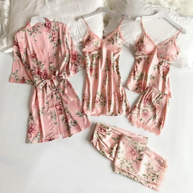 Lace Patchwork 5PCS Sleepwear