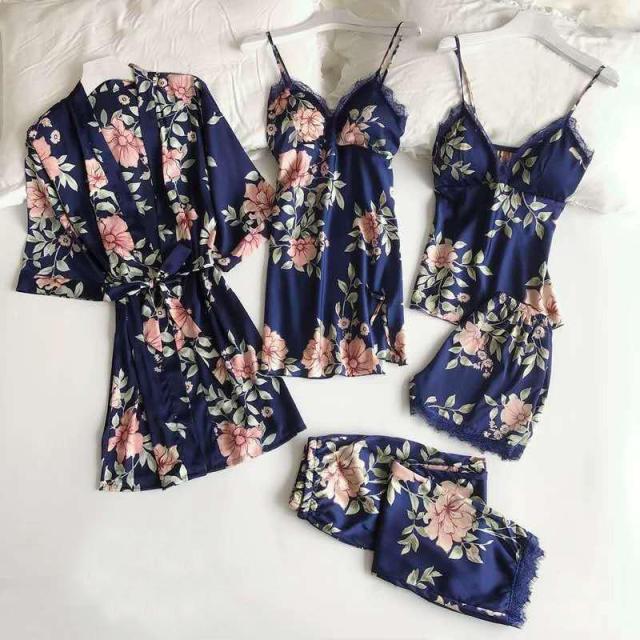 Lace Patchwork 5PCS Sleepwear