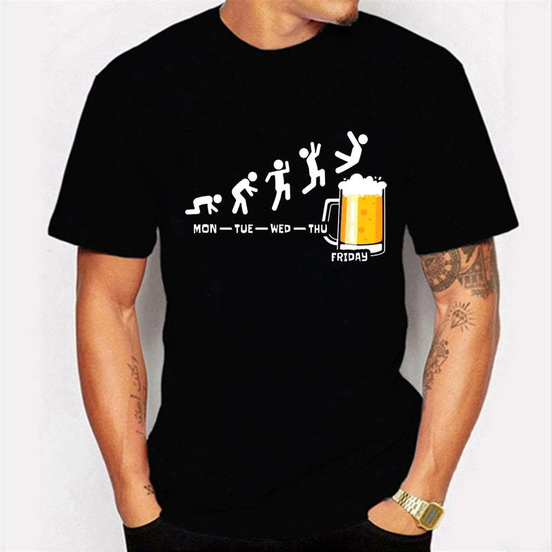 Friday Beer Print Men Tshirts Streetwear