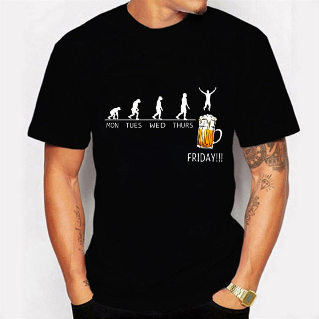 Friday Beer Print Men Tshirts Streetwear