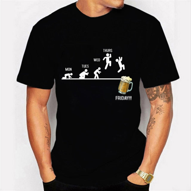 Friday Beer Print Men Tshirts Streetwear