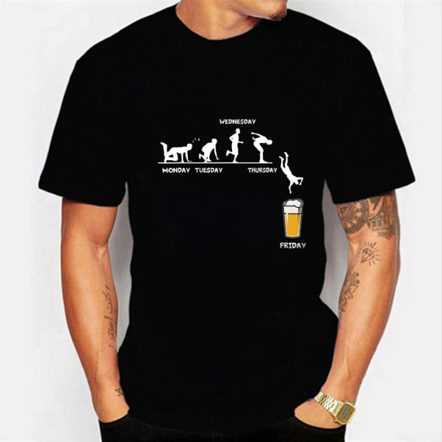 Friday Beer Print Men Tshirts Streetwear