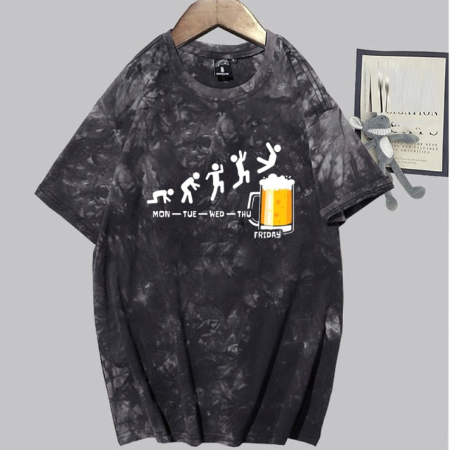 Friday Beer Print Men Tshirts Streetwear