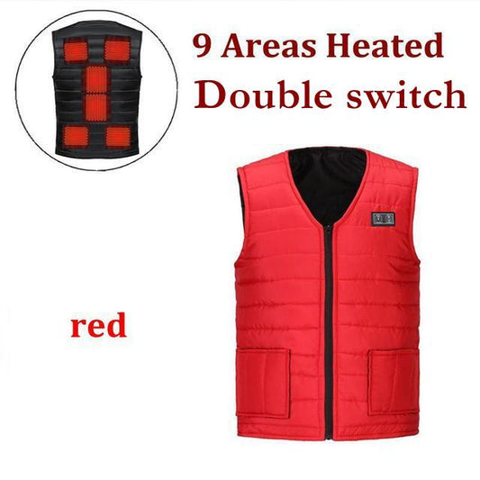 Men Autumn winter Smart heating Cotton Vest USB Infrared Electric Heating